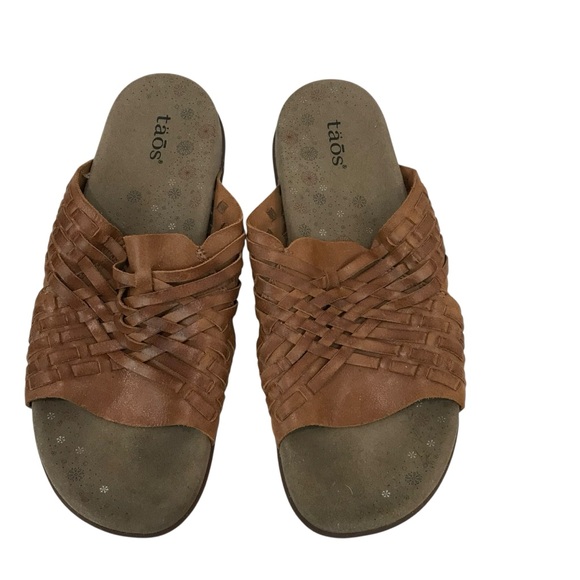 Taos Guru Leather Slip On Huaraches Sandals Slides Womens Size 9 - Picture 5 of 6